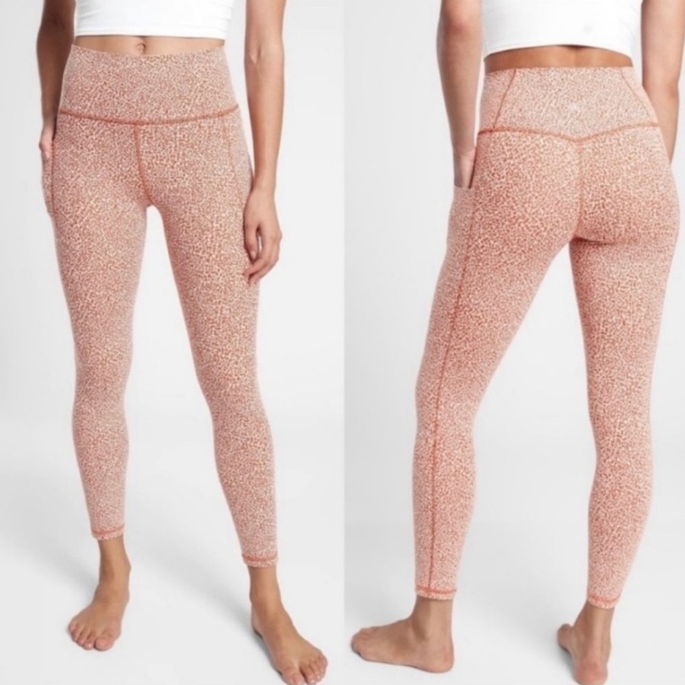 Womens ATHLETA Size XS Salutation Stash Pocket II Textured 7/8 Tight Rust